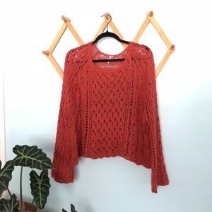 Free People Burnt Orange Knit Sweater